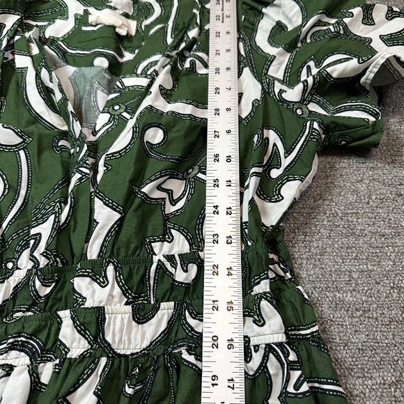Anthropologie Somerset Maxi Dress Tiered Dark Green Print Women's Size Medium - Picture 5 of 8